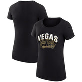 Vegas Golden Knights G-III 4Her by Carl Banks Women's Super-Slim Fit Lightweight Filigree Logo T-Shirt – Black - NHL