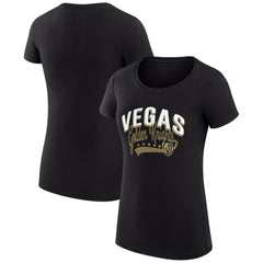 Vegas Golden Knights G-III 4Her by Carl Banks Women's Super-Slim Fit Lightweight Filigree Logo T-Shirt – Black - NHL