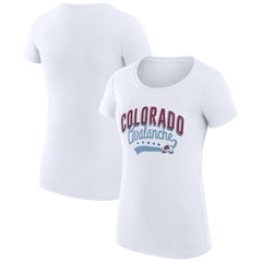 Colorado Avalanche G-III 4Her by Carl Banks Women's Super-Slim Fit Lightweight Filigree Logo T-Shirt – White - NHL
