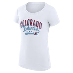 Colorado Avalanche G-III 4Her by Carl Banks Women's Super-Slim Fit Lightweight Filigree Logo T-Shirt – White - NHL