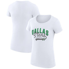 Dallas Stars G-III 4Her by Carl Banks Women's Super-Slim Fit Lightweight Filigree Logo T-Shirt – White - NHL