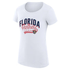 Florida Panthers G-III 4Her by Carl Banks Women's Super-Slim Fit Lightweight Filigree Logo T-Shirt – White - NHL