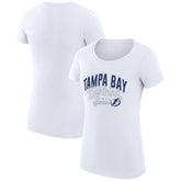 Tampa Bay Lightning G-III 4Her by Carl Banks Women's Super-Slim Fit Lightweight Filigree Logo T-Shirt – White - NHL