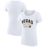 Vegas Golden Knights G-III 4Her by Carl Banks Women's Super-Slim Fit Lightweight Filigree Logo T-Shirt - White - NHL