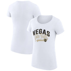 Vegas Golden Knights G-III 4Her by Carl Banks Women's Super-Slim Fit Lightweight Filigree Logo T-Shirt - White - NHL