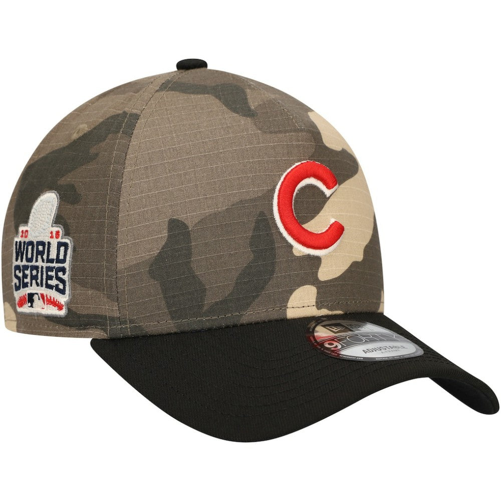 Chicago Cubs New Era Camo Crown A-Frame 9FORTY Adjustable Hat Hats - MLB