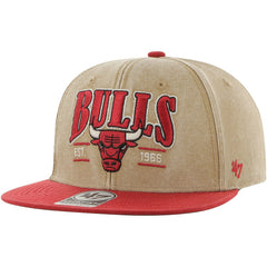 Chicago Bulls '47 Chilmark Captain Snapback Khaki/Red - NBA