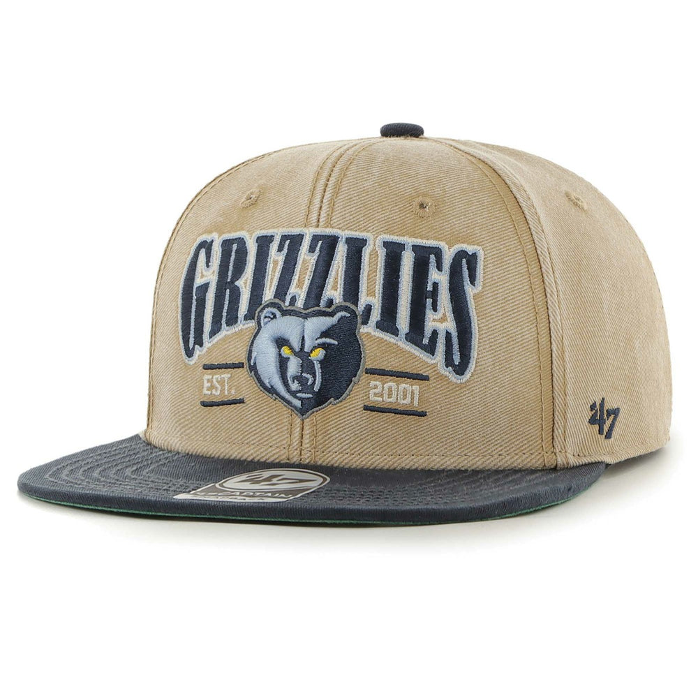 Memphis Grizzlies '47 Chilmark Captain Snapback Khaki/Navy - NBA