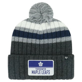 Toronto Maple Leafs '47 Stack Patch Cuffed Knit Hat with Pom - Gray - NHL
