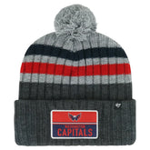 Washington Capitals '47 Stack Patch Cuffed Knit Hat with Pom - Gray - NHL