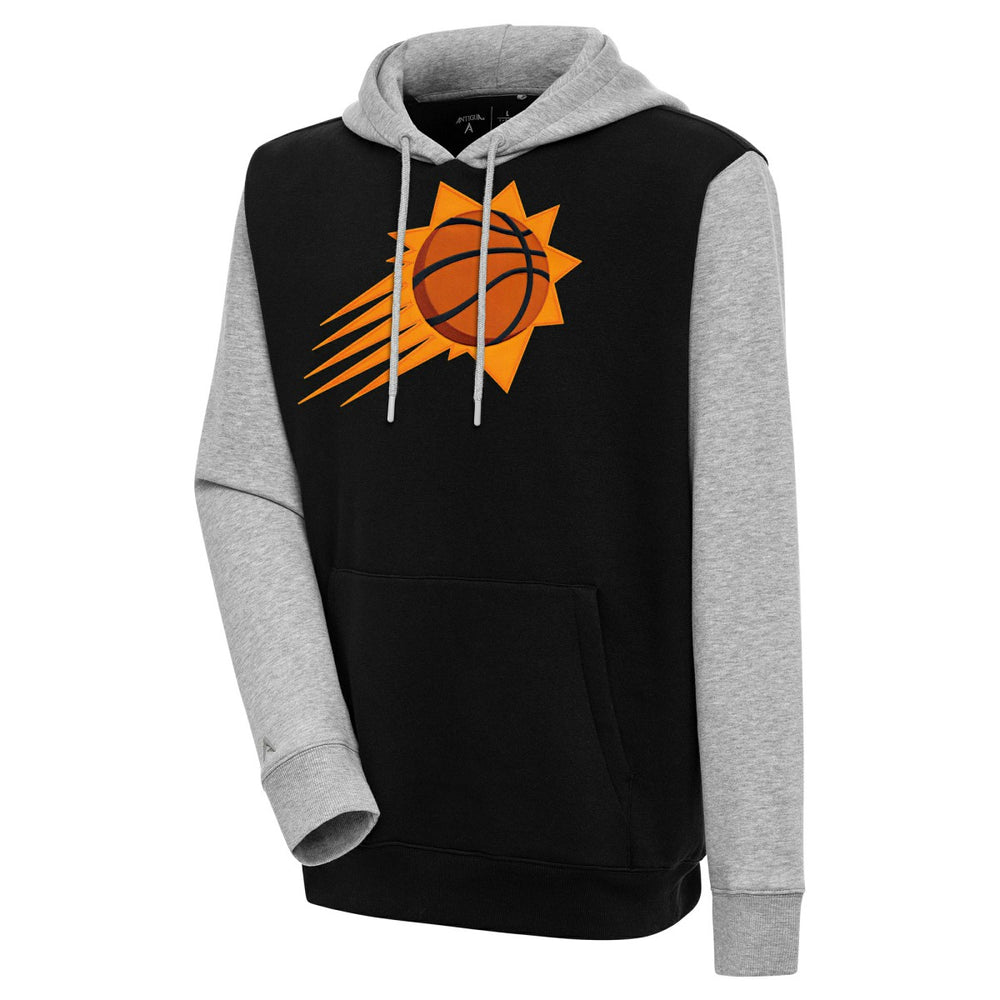 Phoenix Suns Antigua Victory Colorblock Pullover Hoodie Black/Heather Gray - NBA