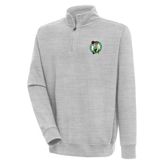 Boston Celtics Antigua Victory Quarter-Zip Pullover Top Heather Gray - NBA