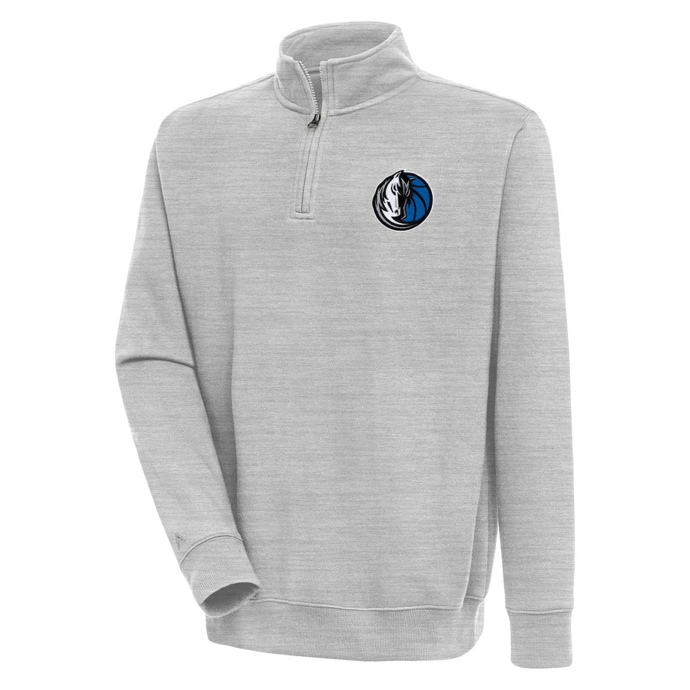 Dallas Mavericks Antigua Victory Quarter-Zip Pullover Top Heather Gray - NBA