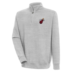 Miami Heat Antigua Victory Quarter-Zip Pullover Top Heather Gray - NBA