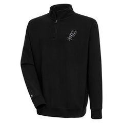 San Antonio Spurs Antigua Victory Quarter-Zip Pullover Top Black - NBA