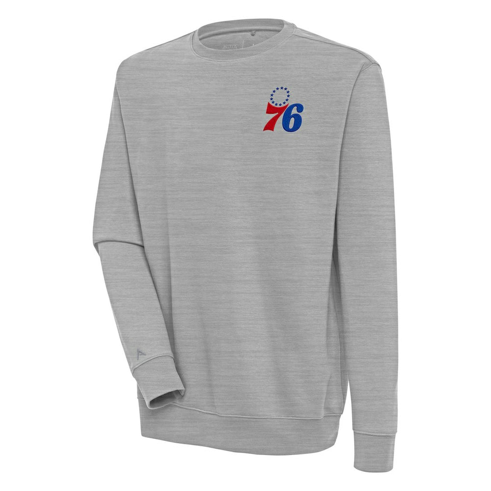 Philadelphia 76ers Antigua Victory Pullover Sweatshirt Heather Gray - NBA