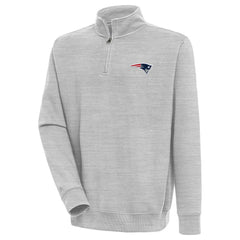 New England Patriots Antigua Victory Quarter-Zip Pullover Top Heather Gray | NFL