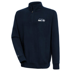 Seattle Seahawks Antigua Victory Quarter-Zip Pullover Top College Navy | NFL