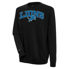 Detroit Lions Antigua Victory Chenille Pullover Sweatshirt Black | NFL