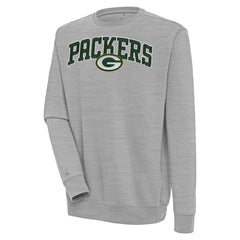 Green Bay Packers Antigua Victory Chenille Pullover Sweatshirt Heather Gray | NFL