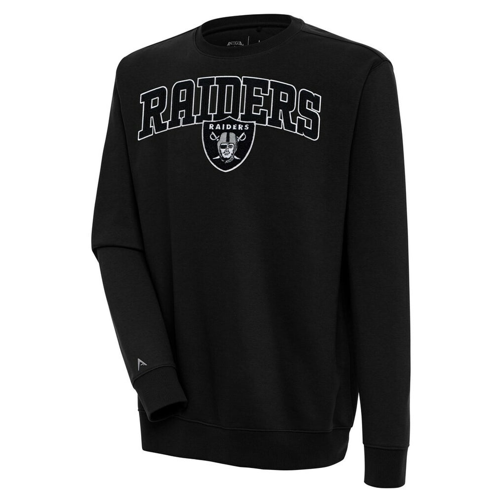 Las Vegas Raiders Antigua Victory Chenille Pullover Sweatshirt Black | NFL