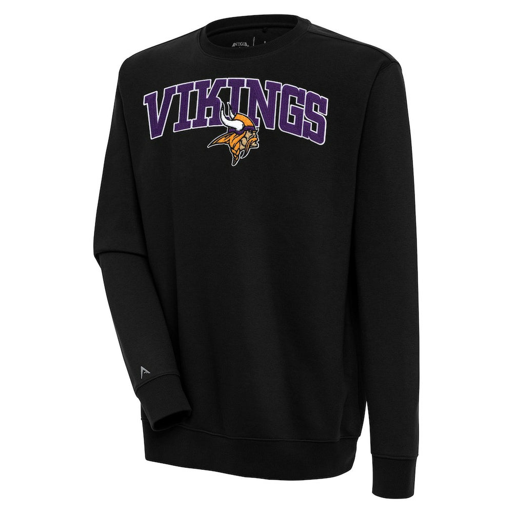 Minnesota Vikings Antigua Victory Chenille Pullover Sweatshirt Black | NFL