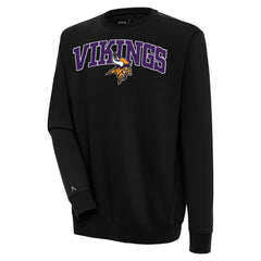 Minnesota Vikings Antigua Victory Chenille Pullover Sweatshirt Black | NFL