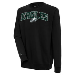 Philadelphia Eagles Antigua Victory Chenille Pullover Sweatshirt Black | NFL