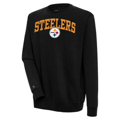 Pittsburgh Steelers Antigua Victory Chenille Pullover Sweatshirt Black | NFL