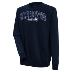 Seattle Seahawks Antigua Victory Chenille Pullover Sweatshirt College Navy | NFL