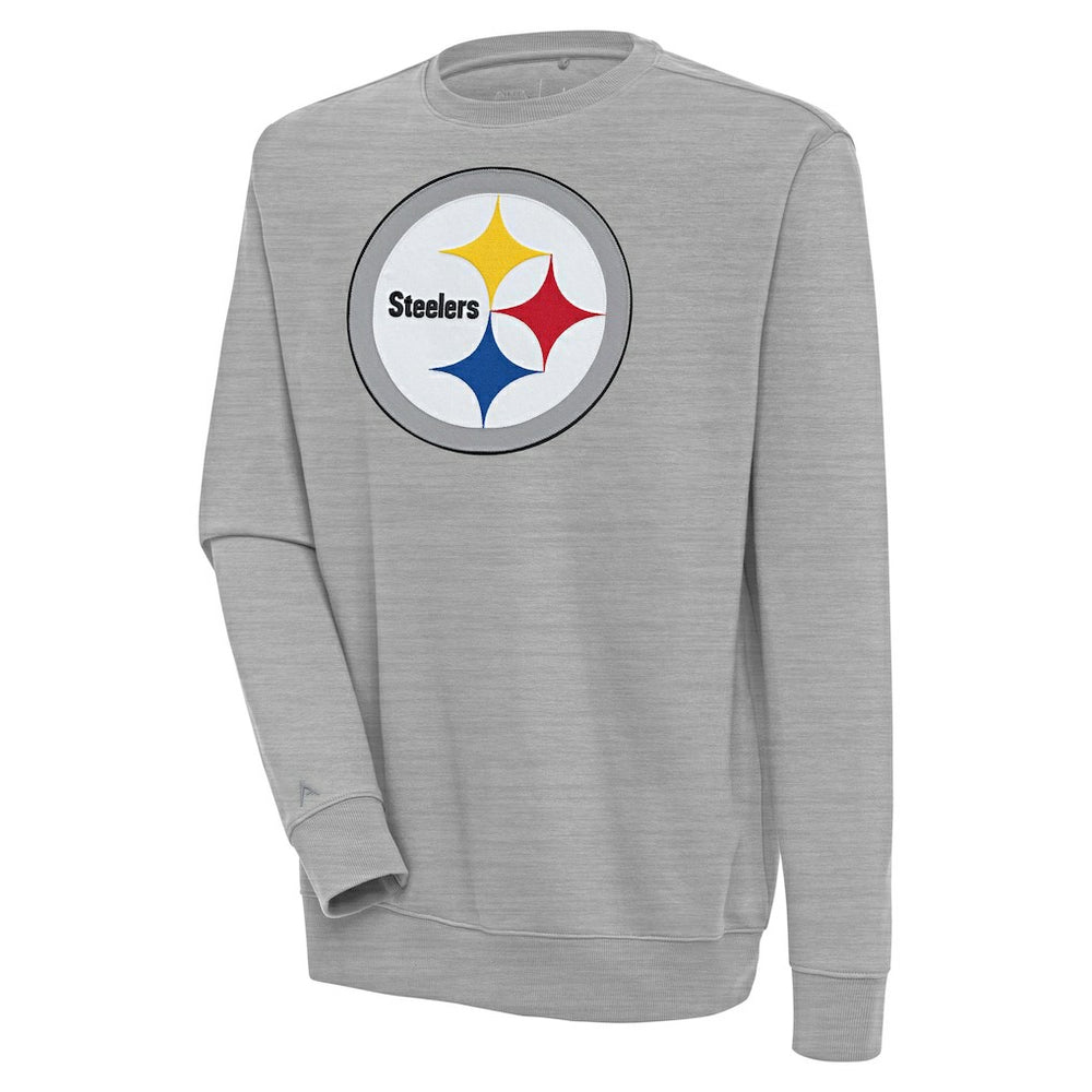Pittsburgh Steelers Antigua Victory Pullover Sweatshirt Heather Gray | NFL