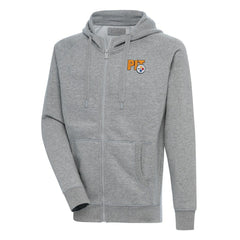 Pittsburgh Steelers Antigua Victory Full-Zip Hoodie Heather Gray | NFL