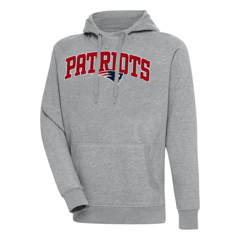 New England Patriots Antigua Victory Pullover Hoodie Heather Gray | NFL