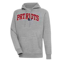 New England Patriots Antigua Victory Pullover Hoodie Heather Gray | NFL