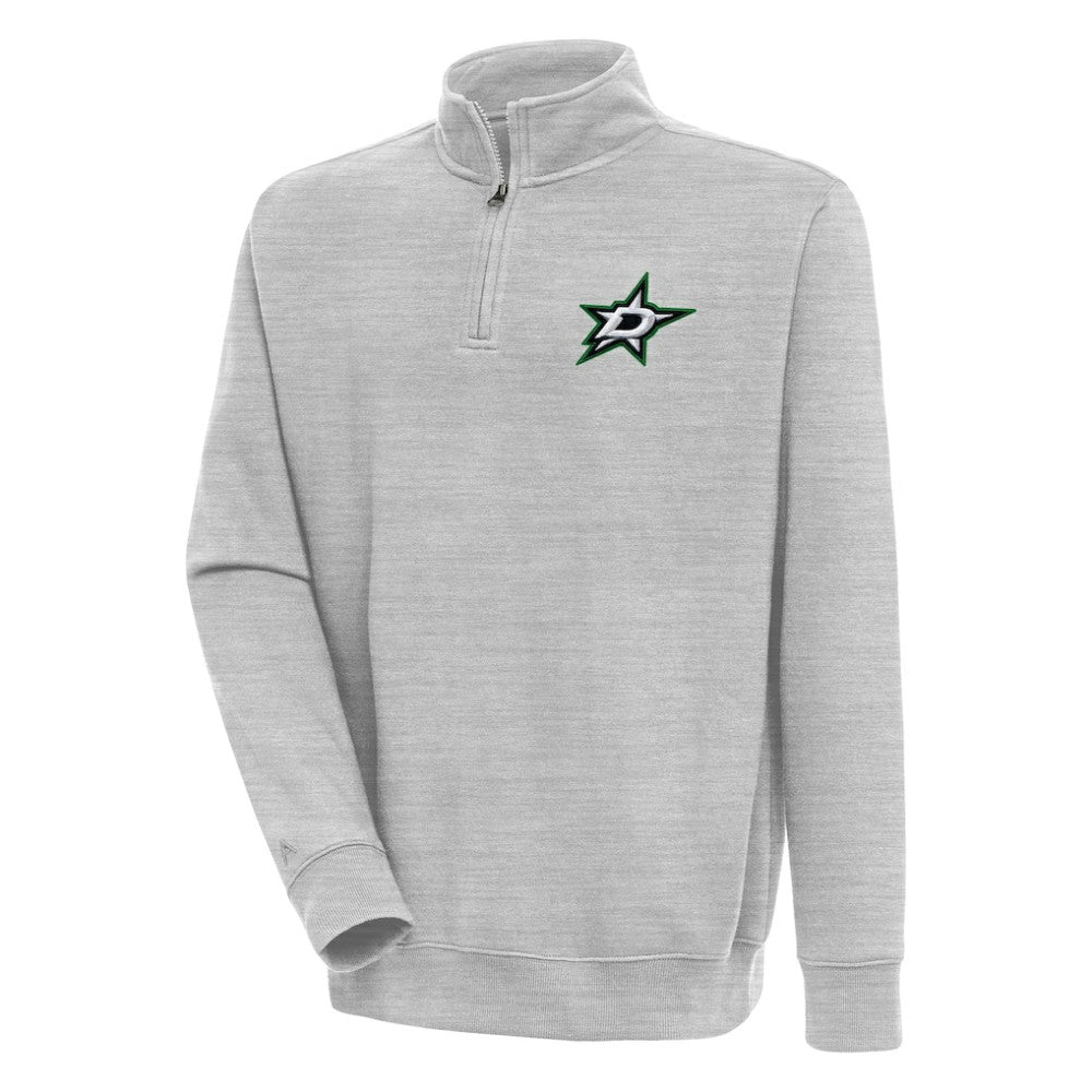 Dallas Stars Antigua Victory Quarter-Zip Pullover Top - Heather Gray - NHL
