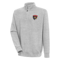 Florida Panthers Antigua Victory Quarter-Zip Pullover Top - Heather Gray - NHL