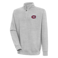 Montreal Canadiens Antigua Victory Quarter-Zip Pullover Top - Heather Gray - NHL