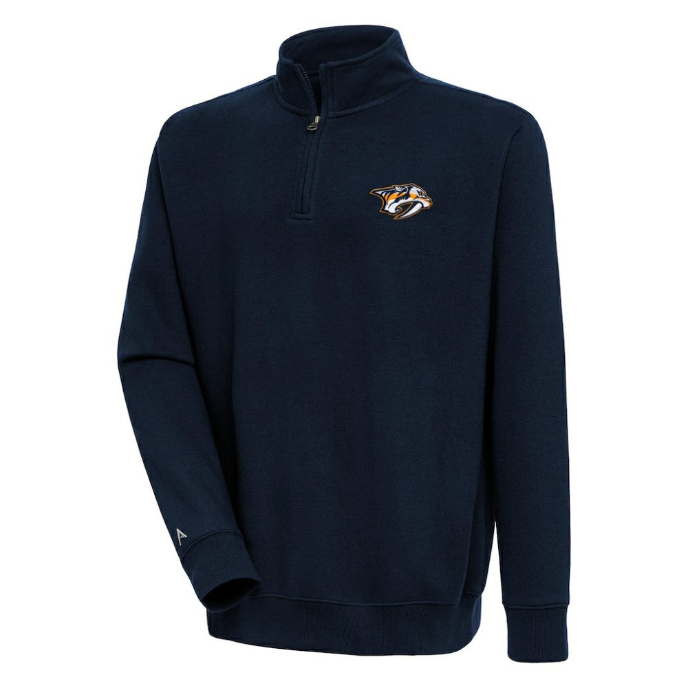 Nashville Predators Antigua Victory Quarter-Zip Pullover Top - Navy - NHL