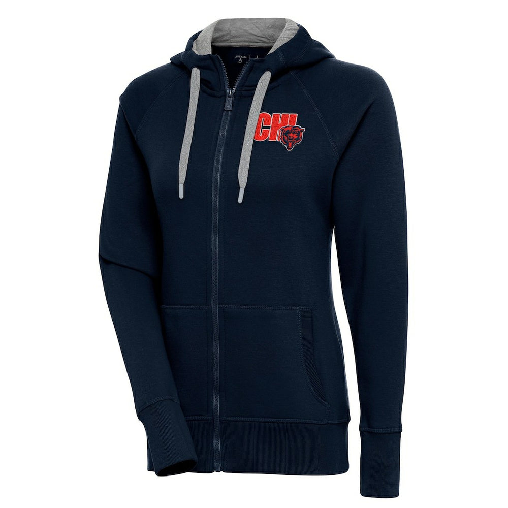 Chicago Bears Antigua Women's Victory Full-Zip Hoodie Navy | NFL