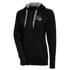Green Bay Packers Antigua Women's Victory Full-Zip Hoodie Black | NFL
