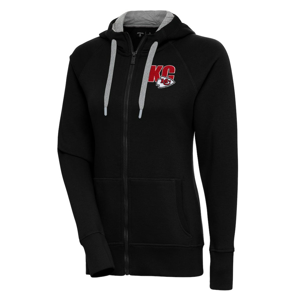 Kansas City Chiefs Antigua Women's Victory Full-Zip Hoodie Black | NFL