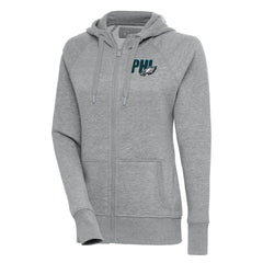 Philadelphia Eagles Antigua Women's Victory Full-Zip Hoodie Heather Gray | NFL