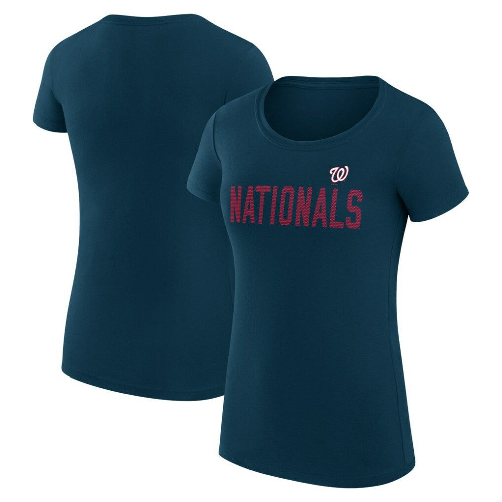 Washington Nationals G-III 4Her by Carl Banks Women's Super-Slim Fit Lightweight Dot Print T-Shirt - MLB