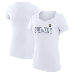 Milwaukee Brewers G-III 4Her by Carl Banks Women's Super-Slim Fit Lightweight Dot Print T-Shirt - MLB