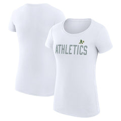 Athletics G-III 4Her by Carl Banks Women's Super-Slim Fit Lightweight Dot Print T-Shirt - MLB