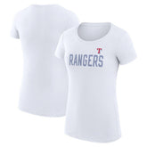 Texas Rangers G-III 4Her by Carl Banks Women's Super-Slim Fit Lightweight Dot Print T-Shirt - MLB