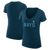 Tampa Bay Rays G-III 4Her by Carl Banks Women's Super-Slim Fit Lightweight Dot Print V-Neck T-Shirt - MLB