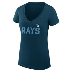 Tampa Bay Rays G-III 4Her by Carl Banks Women's Super-Slim Fit Lightweight Dot Print V-Neck T-Shirt - MLB