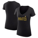 Pittsburgh Pirates G-III 4Her by Carl Banks Women's Super-Slim Fit Lightweight Dot Print V-Neck T-Shirt - MLB