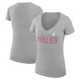 Philadelphia Phillies G-III 4Her by Carl Banks Women's Super-Slim Fit Lightweight Dot Print V-Neck T-Shirt - MLB